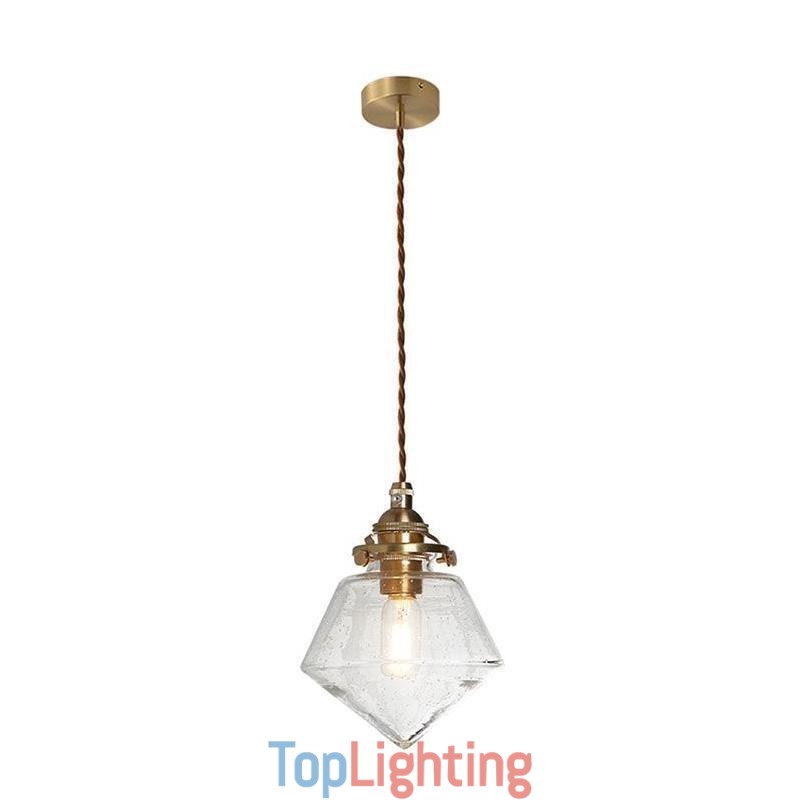 1 Light Diamond Glass Pendant Light Bubble Glass Light Fixture