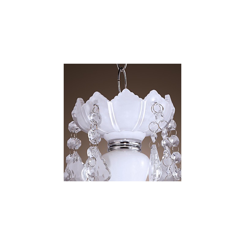 Elegant Crystal Chandelier with 5 Lights in White