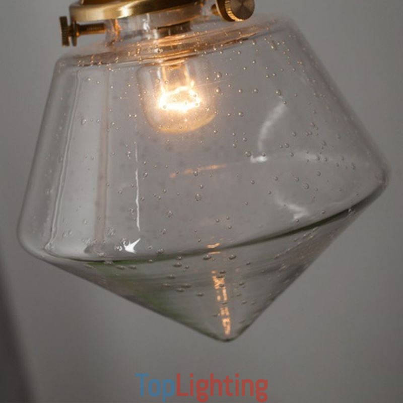 1 Light Diamond Glass Pendant Light Bubble Glass Light Fixture