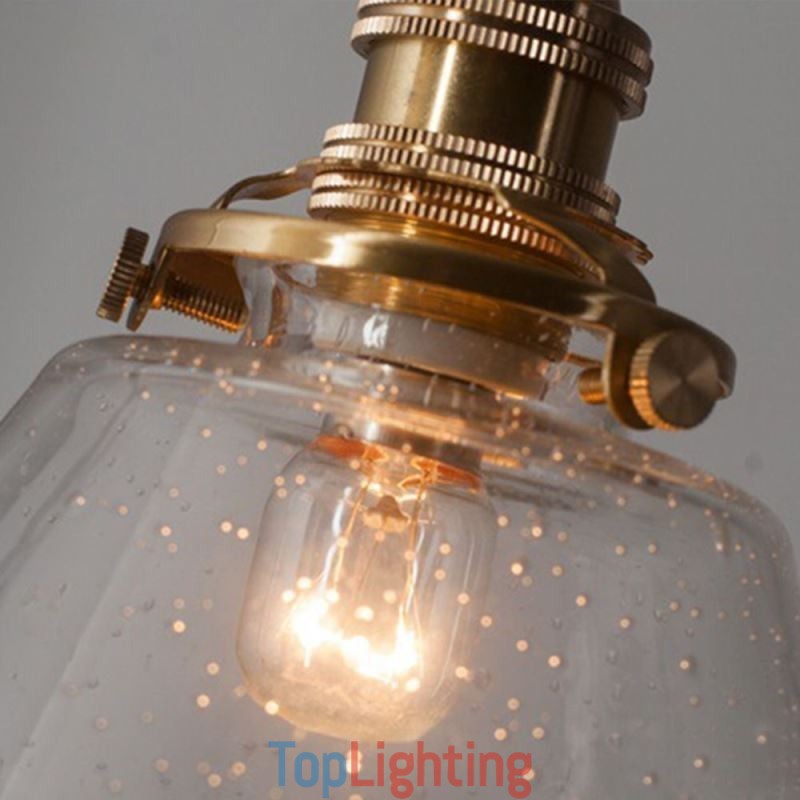 1 Light Diamond Glass Pendant Light Bubble Glass Light Fixture