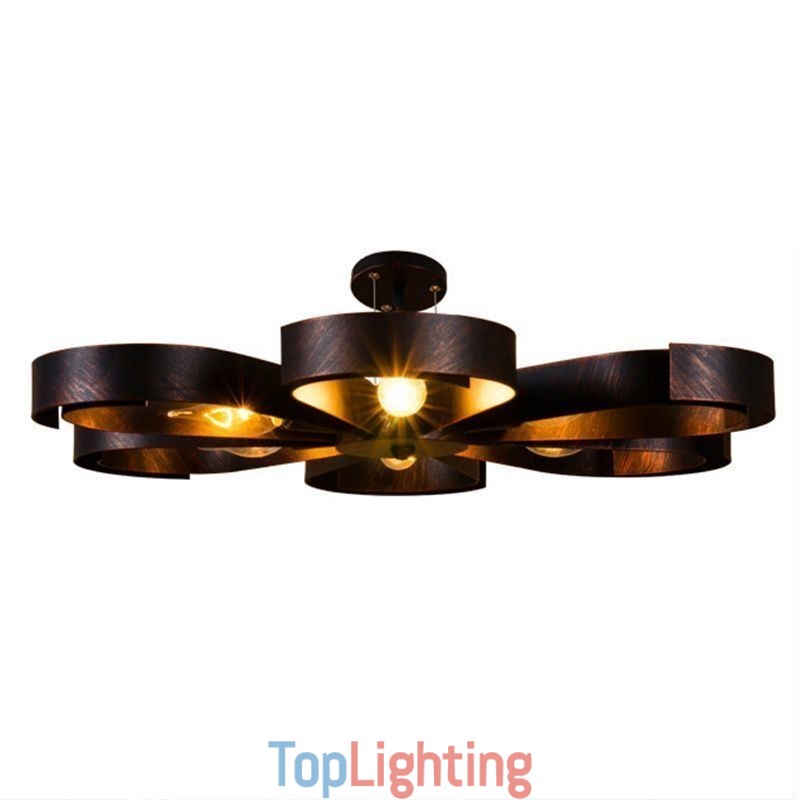 Modern Vintage Ceiling Light Iron Flower Shaped Pendant Light