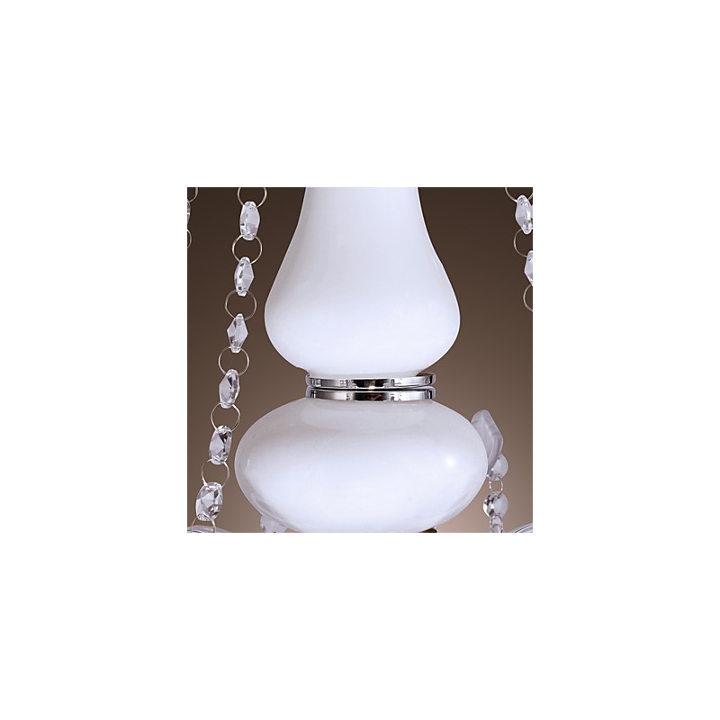 Elegant Crystal Chandelier with 5 Lights in White