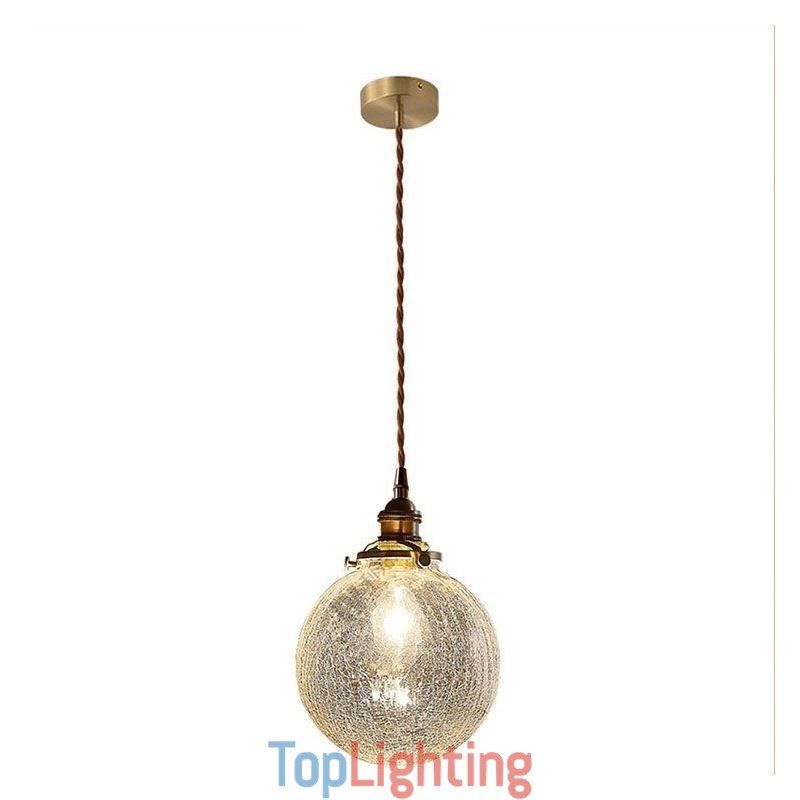 Glass Pendant Light Modern Crackle Ceiling Light Fixture