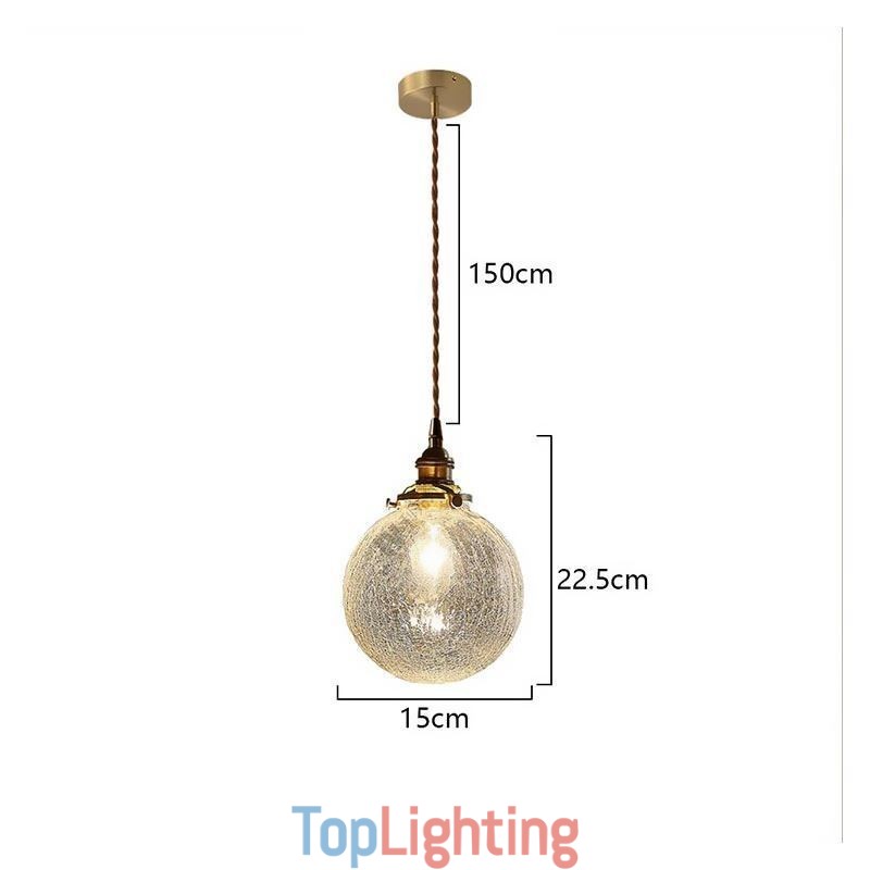 Glass Pendant Light Modern Crackle Ceiling Light Fixture