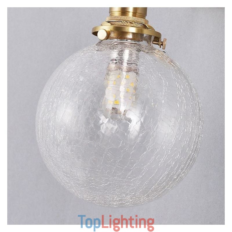 Glass Pendant Light Modern Crackle Ceiling Light Fixture