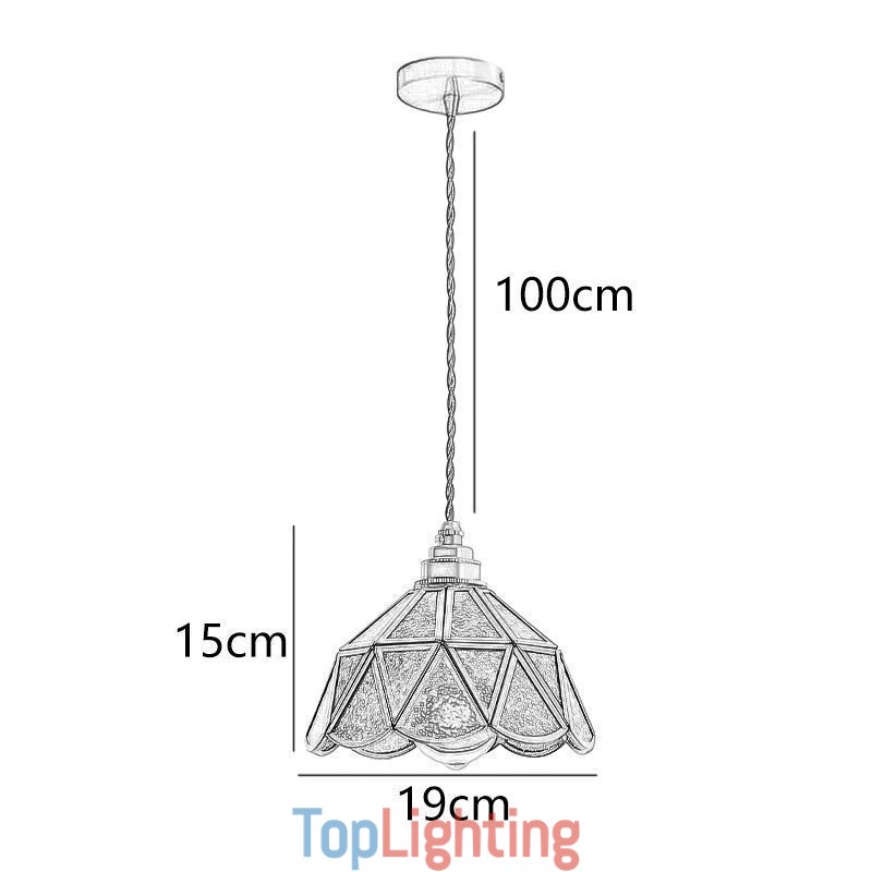Retro Glass Pendant Light Japanese Style Glass Ceiling Light