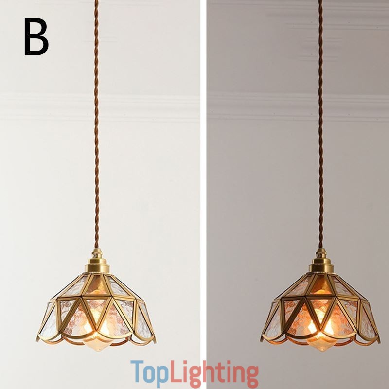 Retro Glass Pendant Light Japanese Style Glass Ceiling Light