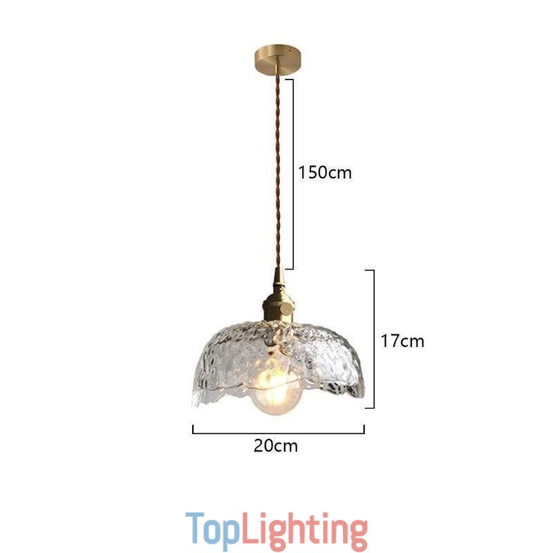 Irregular Brass Glass Pendant Light Hammer Glass Ceiling Light