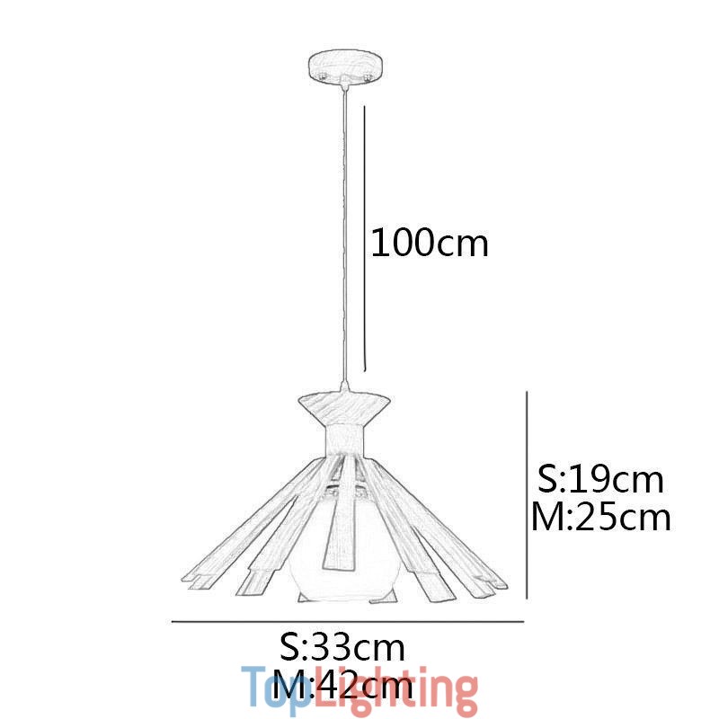 Simple Style Wood Pendant Light Fixture