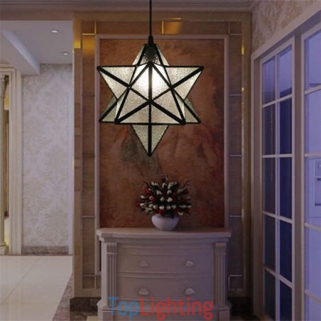 European Stained Glass Pendant Light Creative Star Pendant Lamp European Stained Glass Pendant Light Creative Star Pendant Lamp