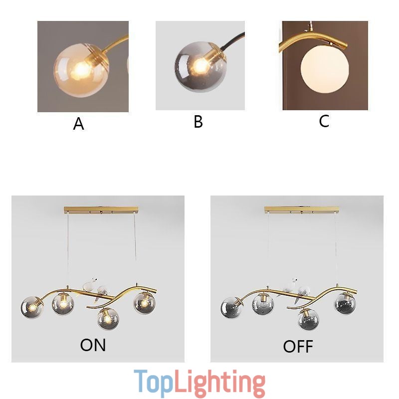 Modern Minimalist Branch Pendant Light 4 Lamp Decorative Light