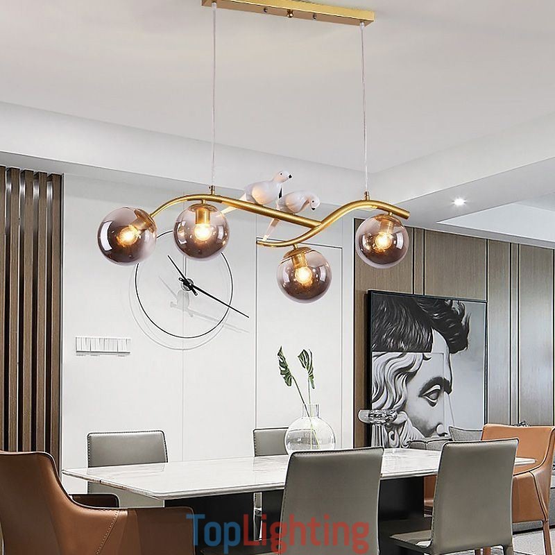 Modern Minimalist Branch Pendant Light 4 Lamp Decorative Light