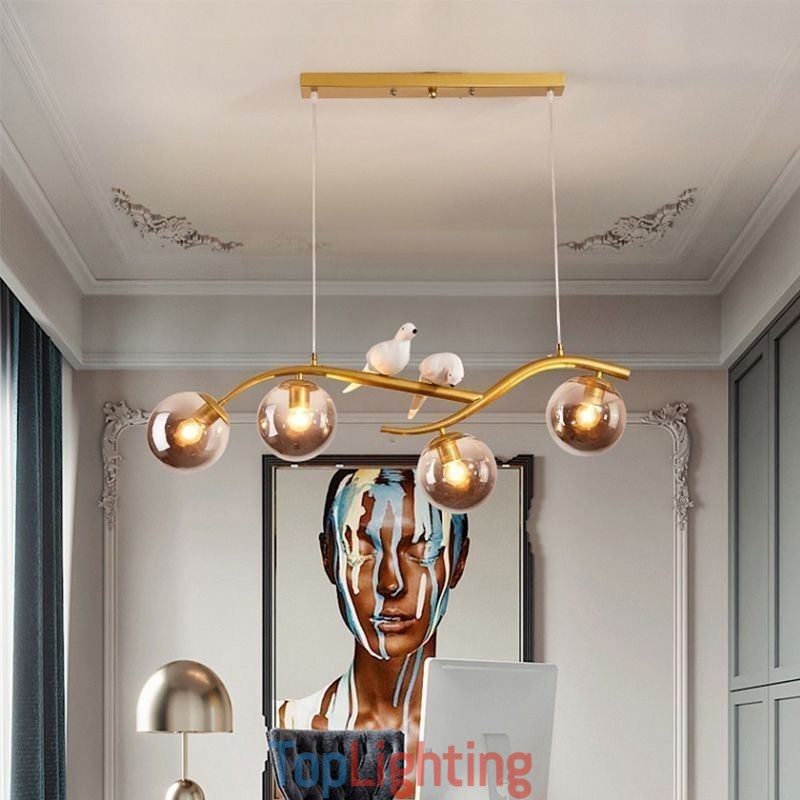 Modern Minimalist Branch Pendant Light 4 Lamp Decorative Light