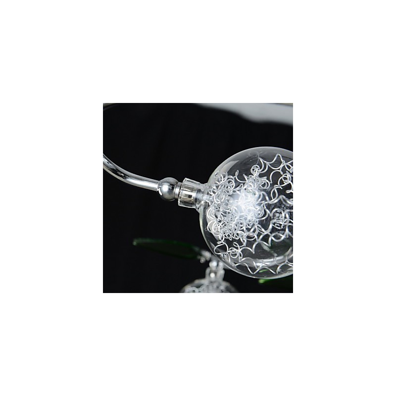Chandelier 6 Light Country Aluminum Glass Chrome