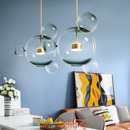 Pendant Light Glass Bubble Ceiling Light Gradient Green Lamp Pendant Light Glass Bubble Ceiling Light Gradient Green Lamp
