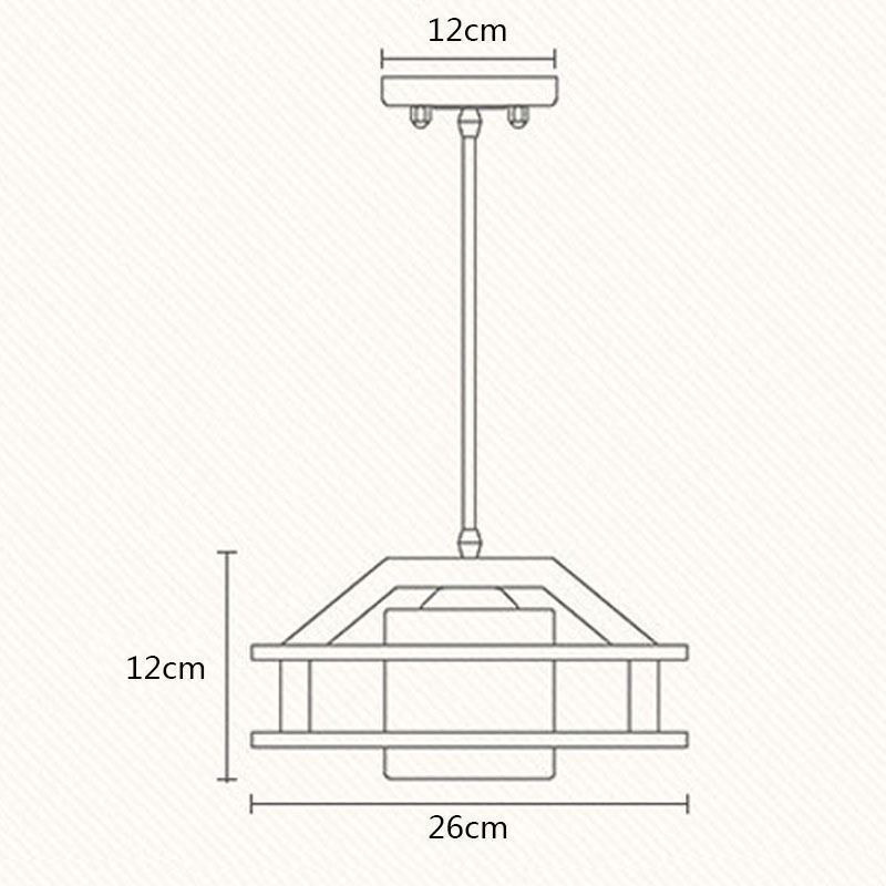 Nordic Style Oak Pendant Lamp with Frosted Glass Lamp Shade Cafe