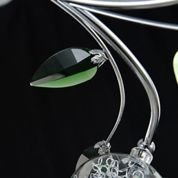 Chandelier 6 Light Country Aluminum Glass Chrome