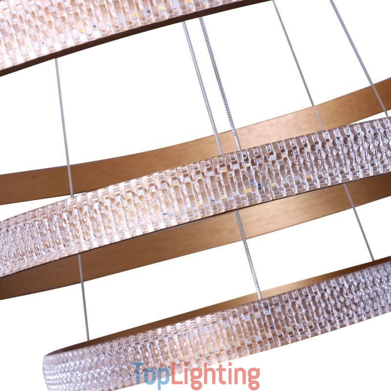 Modern Pendant Light Acrylic 3 Rings Lamp 80+60+40cm