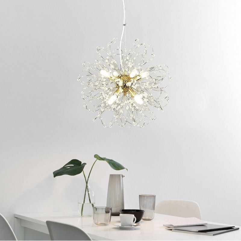 Dandelion Crystal Pendant Light Elegant Chandelier