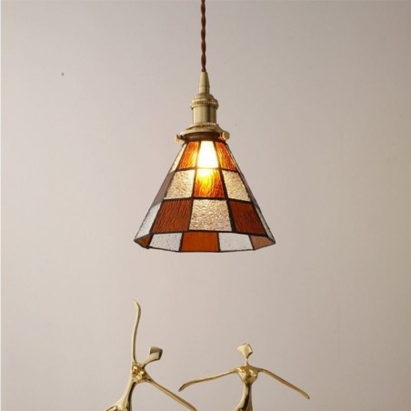 Retro Lattice Glass Pendant Lamp Japanese Style Lighting Retro Lattice Glass Pendant Lamp Japanese Style Lighting