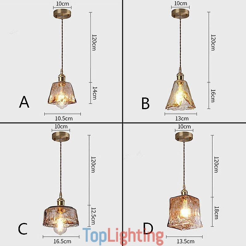 Unique Mini Glass Pendant Light Japanese Style Amber Color Decorative Lighting