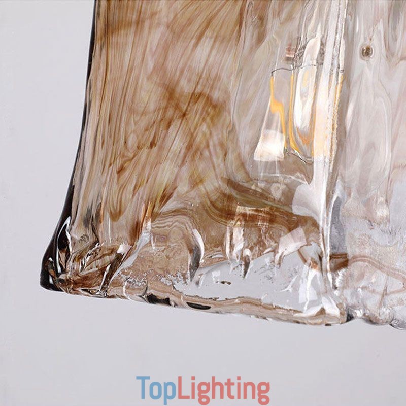 Unique Mini Glass Pendant Light Japanese Style Amber Color Decorative Lighting