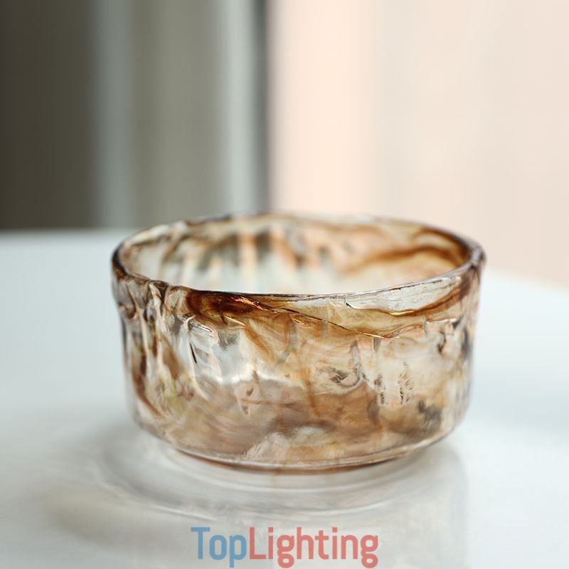 Unique Mini Glass Pendant Light Japanese Style Amber Color Decorative Lighting