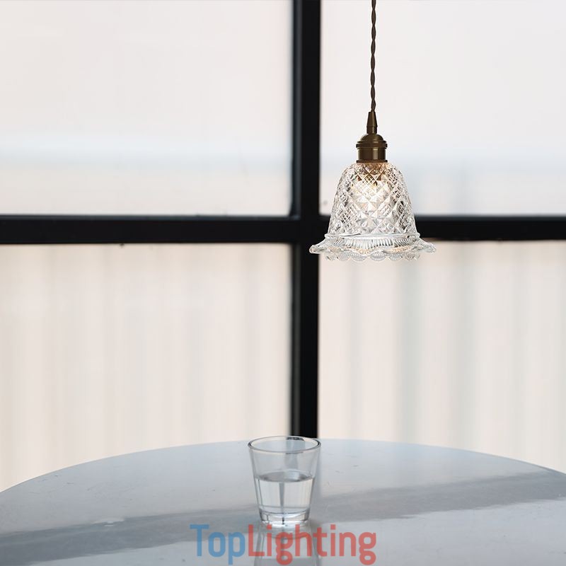 Modern Flower Glass Pendant Light 1 Light Decorative Light Fixture