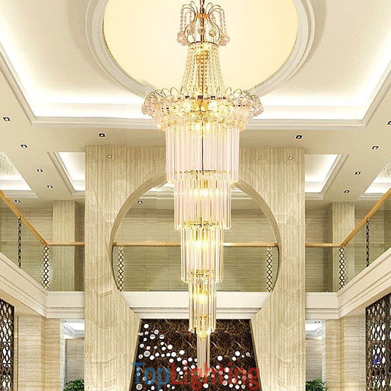 Elegant Long Pendant Crystal Chandelier