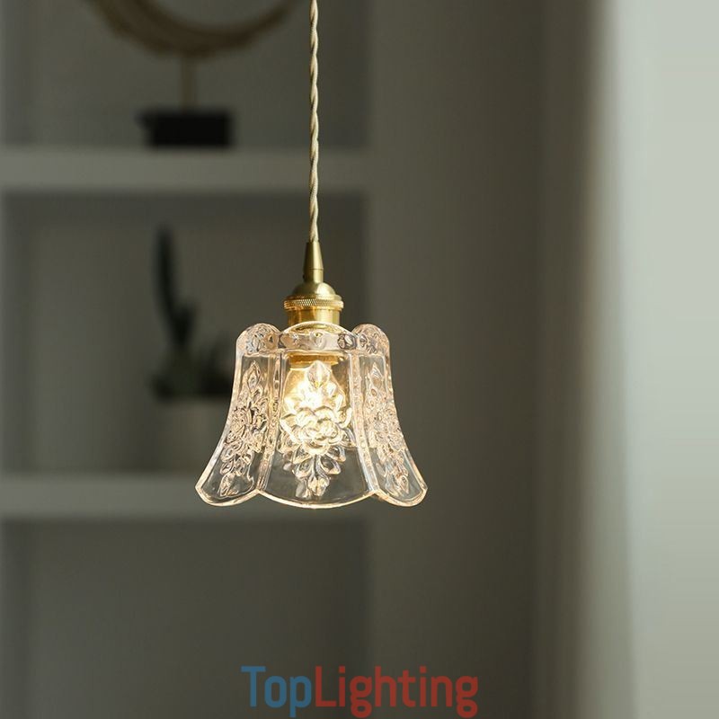 Flower Pendant Lamp Minimalist Decorative Glass Light Fixture
