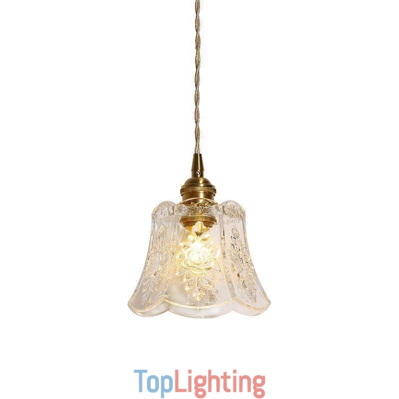 Flower Pendant Lamp Minimalist Decorative Glass Light Fixture