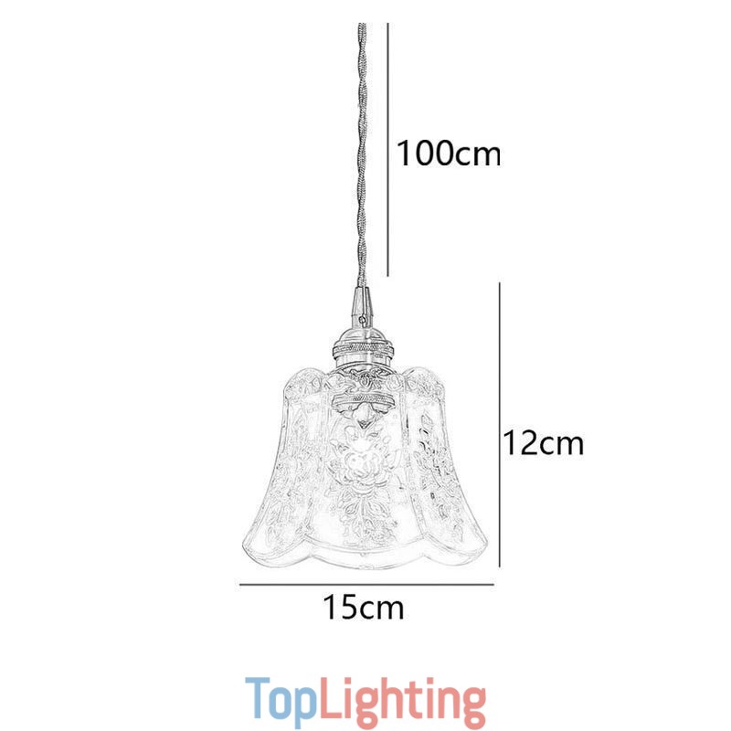 Flower Pendant Lamp Minimalist Decorative Glass Light Fixture