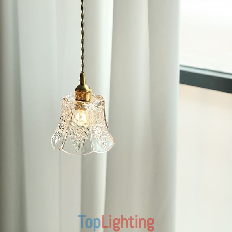 Flower Pendant Lamp Minimalist Decorative Glass Light Fixture
