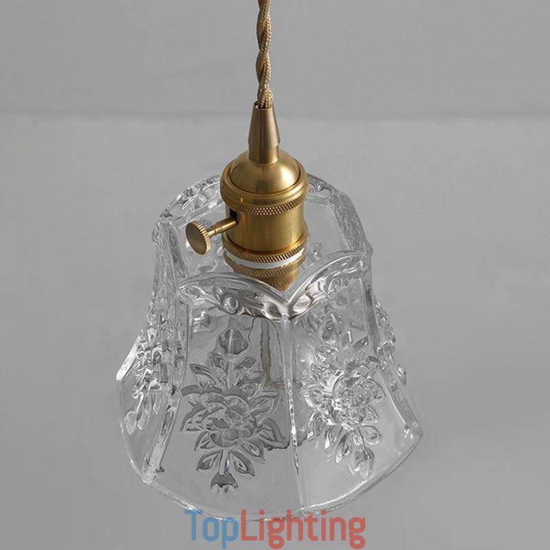 Flower Pendant Lamp Minimalist Decorative Glass Light Fixture