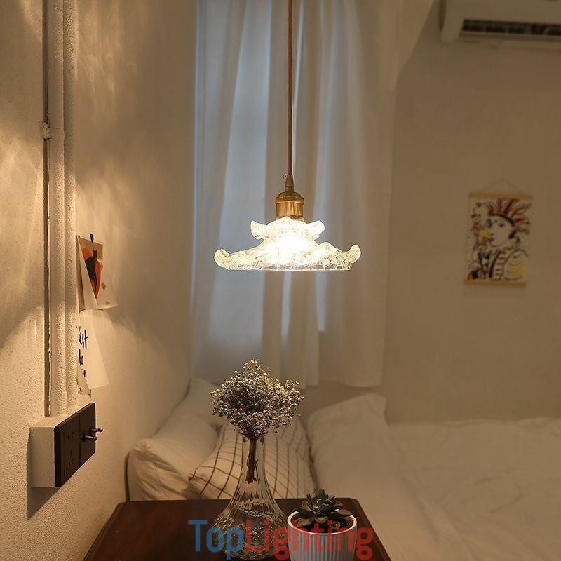 Japanese Style Glass Pendant Light Lotus Glass Pendant Lamp