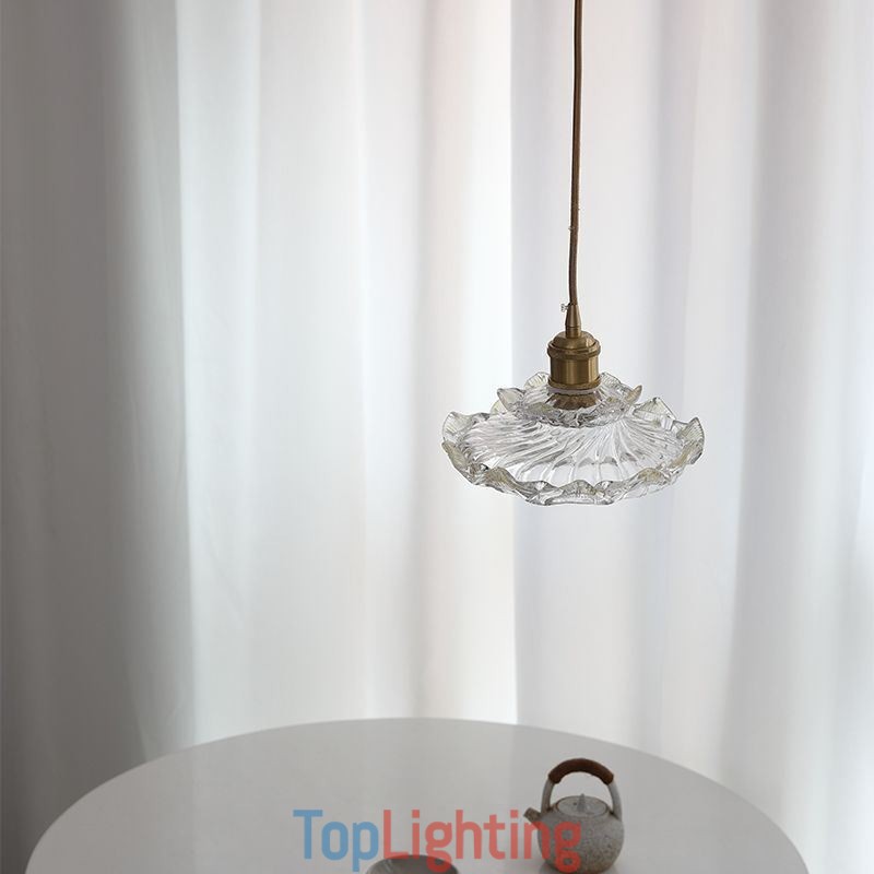 Japanese Style Glass Pendant Light Lotus Glass Pendant Lamp