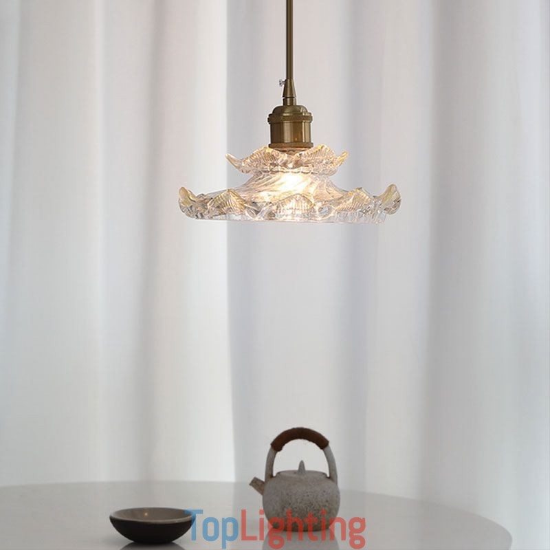 Japanese Style Glass Pendant Light Lotus Glass Pendant Lamp