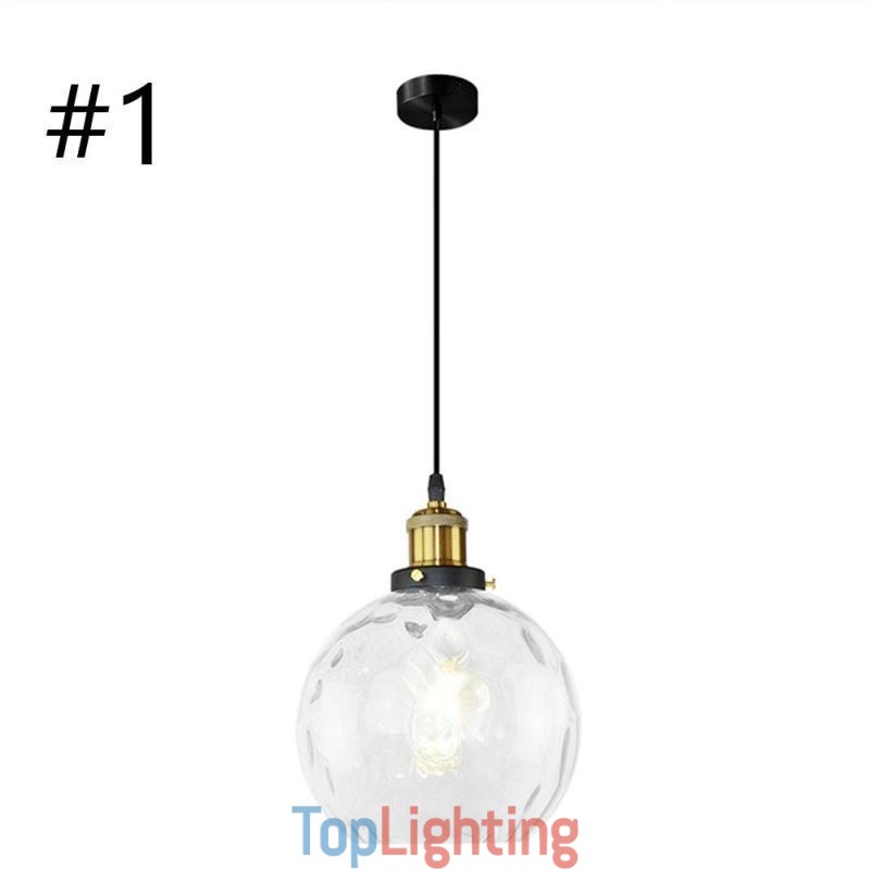 Contemporary Glass Pendant Light Round Water Pattern Glass Pendant Lamp