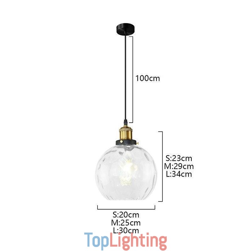Contemporary Glass Pendant Light Round Water Pattern Glass Pendant Lamp