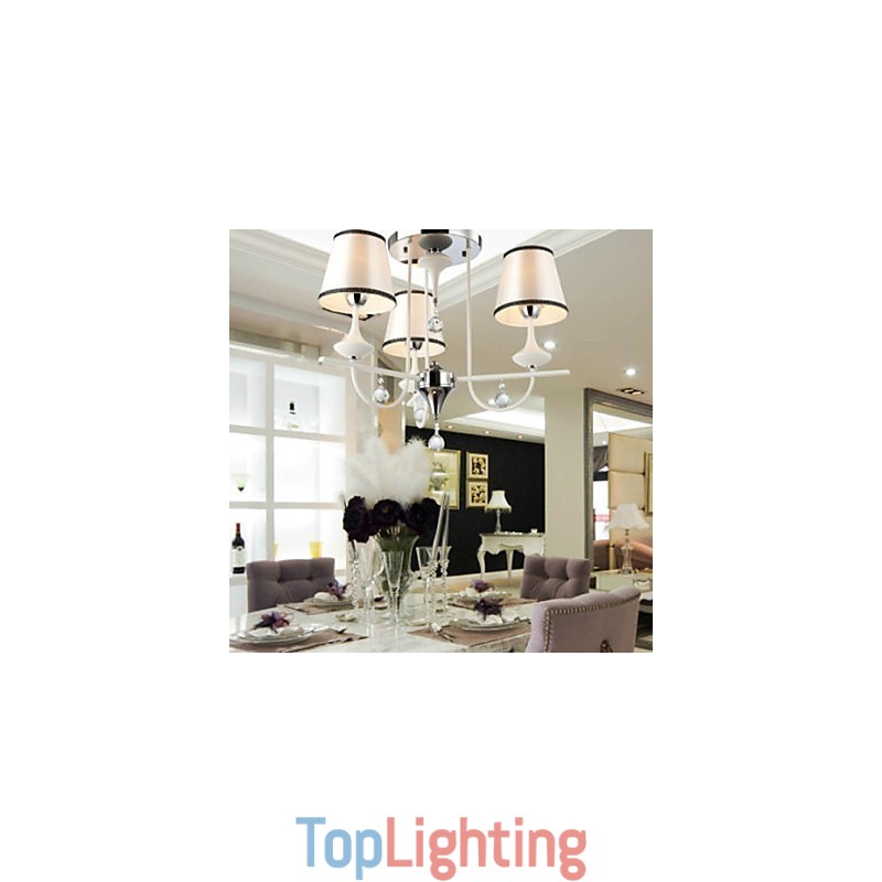 Modern Contemporary Crystal Chrome Metal Chandelier