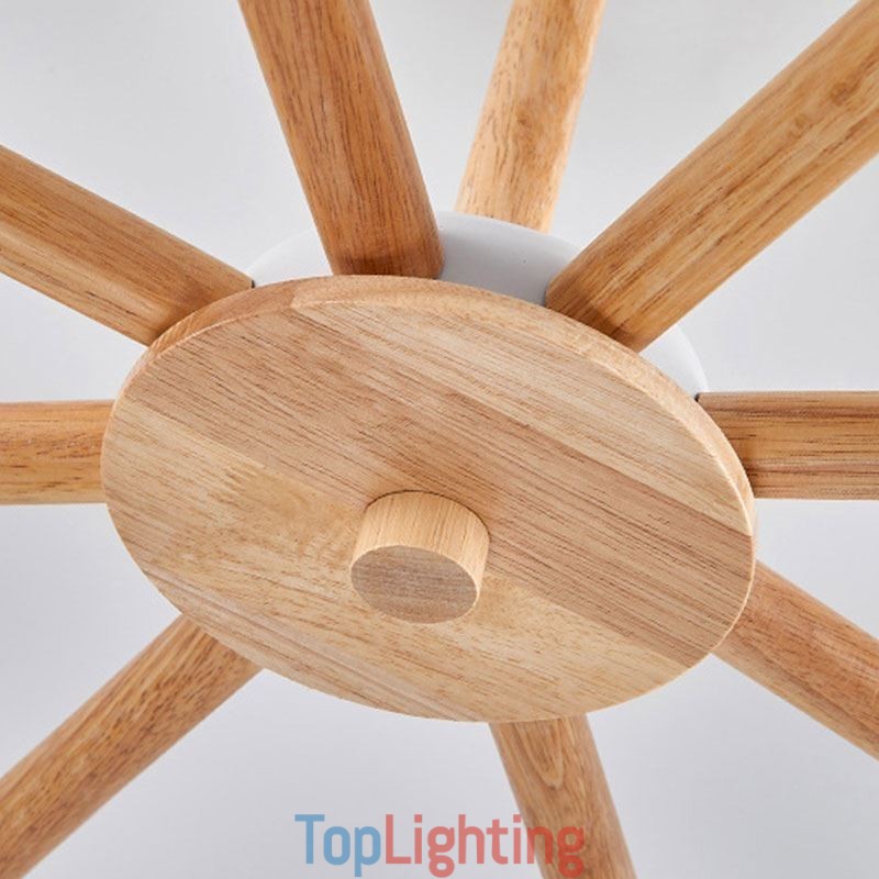 Nordic Macaron Pendant Light Creative Wood Chandelier