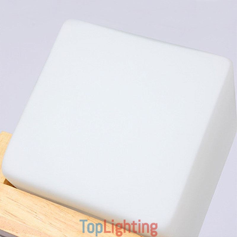 Nordic Wood Pendant Light Glass Lampshade Chandelier