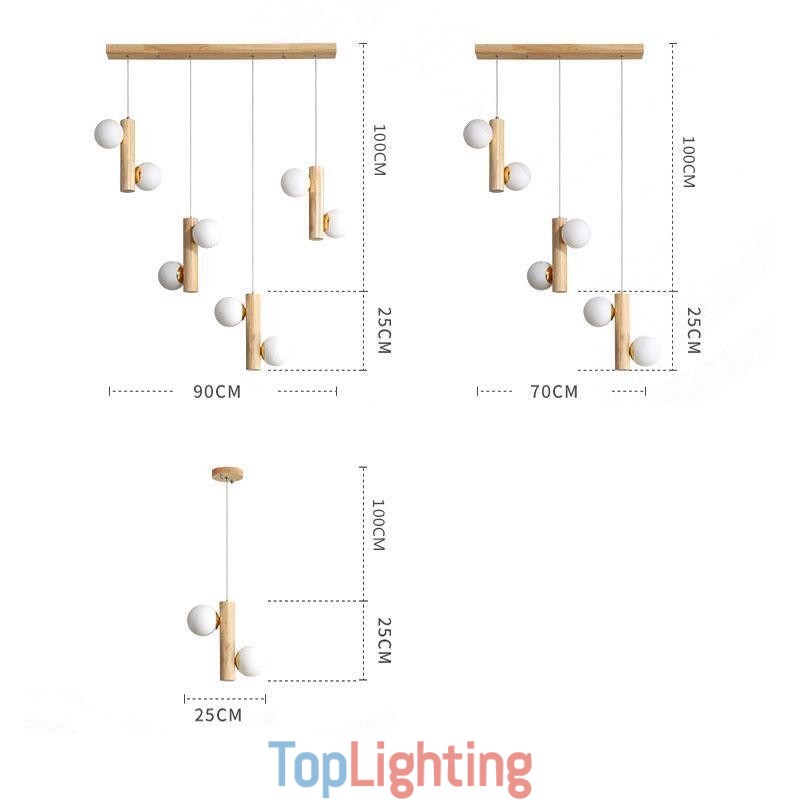 Wood Pendant Light Magic Bean Cluster Ceiling Light Island