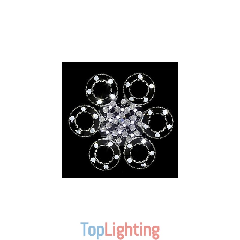 Modern Contemporary Crystal Chrome Metal Flush Mount