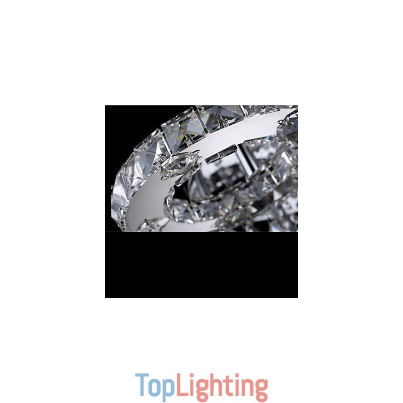 Modern Contemporary Crystal Chrome Metal Flush Mount