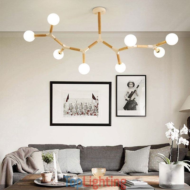 Nordic Magic Bean Pendant Light Creative Wooden Lighting