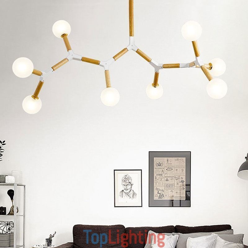 Nordic Magic Bean Pendant Light Creative Wooden Lighting