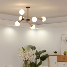 Nordic Magic Bean Pendant Light Creative Wooden Light Fitting