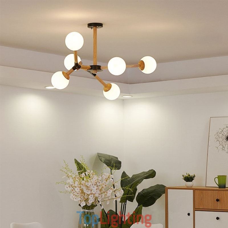 Nordic Magic Bean Pendant Light Creative Wooden Light Fitting