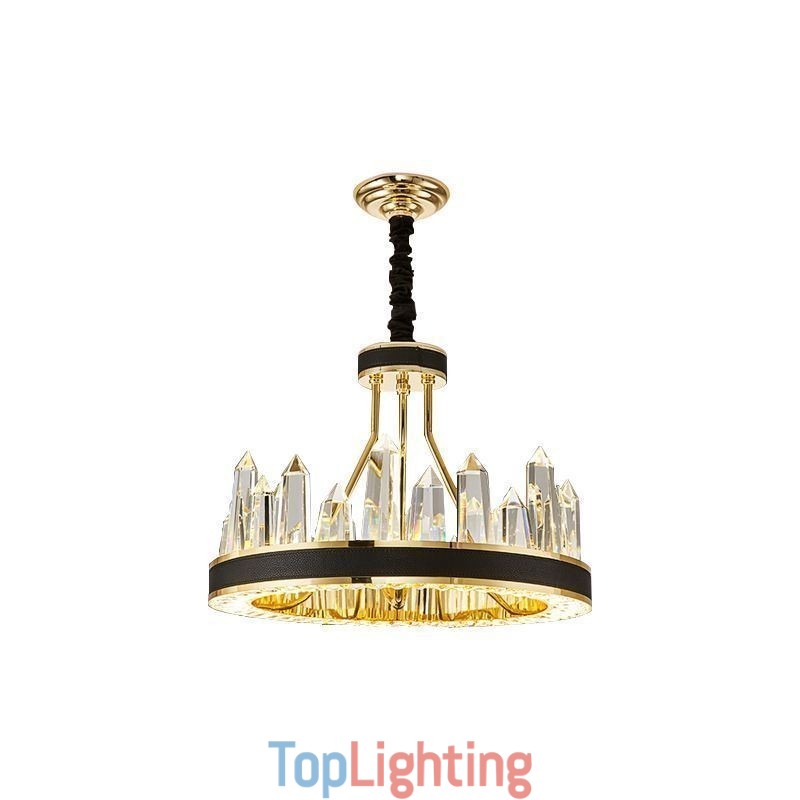 Modern Crystal Pendant Light Circle Crystal Ceiling Light